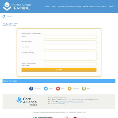 Family Carer Training - Contact